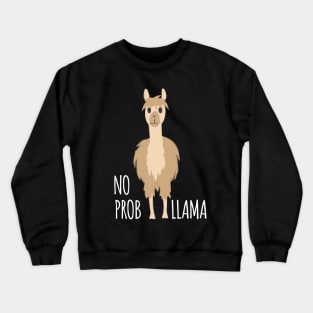 Dramabite No prob-llama funny and cute llama alpaca illustration Crewneck Sweatshirt